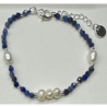 PULSERA PERLAS Y PIEDRAS AZULES