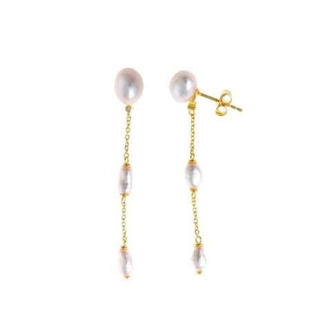 PENDIENTES PERLAS DORADOS 