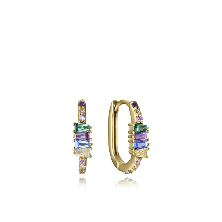 PENDIENTES DORADOS PIEDRAS COLORES
