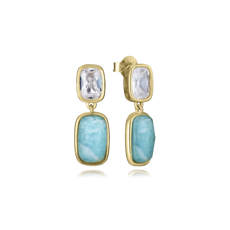 PENDIENTES BLANCOS Y TURQUESA