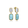 PENDIENTES BLANCOS Y TURQUESA