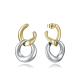 PENDIENTES ACERO Y DORADO