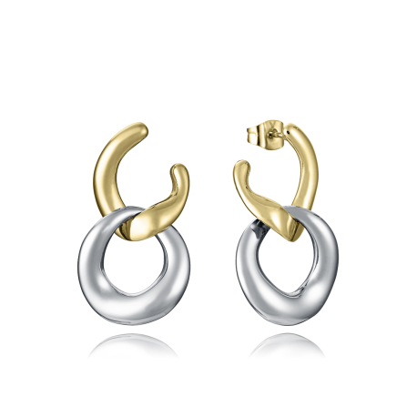PENDIENTES ACERO Y DORADO