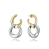 PENDIENTES ACERO Y DORADO