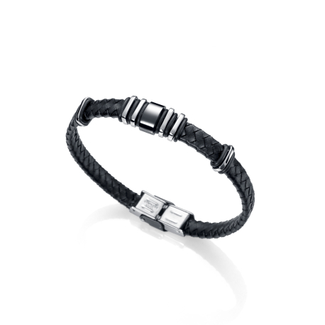 PULSERA ACERO Y CUERO