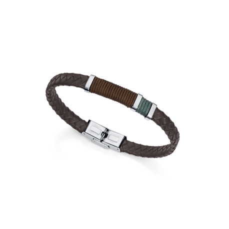 PULSERA ACERO Y CUERO 