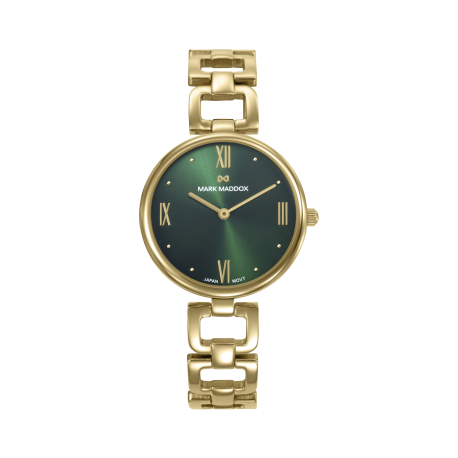 RELOJ DORADO VERDE