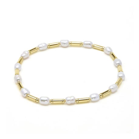 PULSERA DORADA Y PERLAS