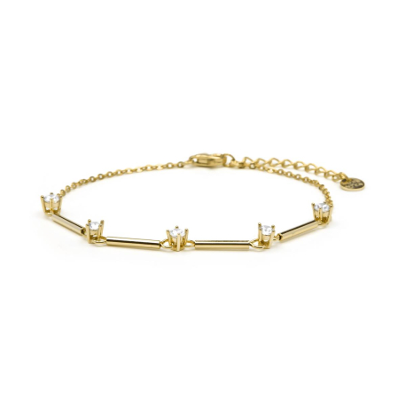 PULSERA DORADA Y CIRCONITAS