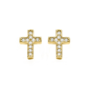 PENDIENTES CRUZ DORADA CIRCONITAS