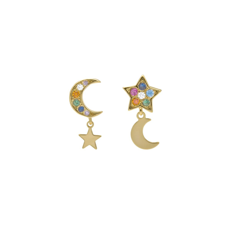 PENDIENTES LUNA Y ESTRELLA