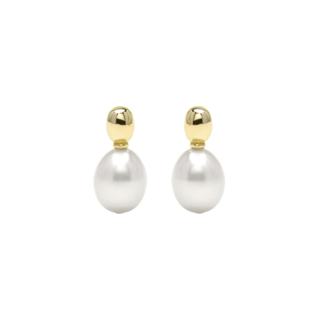 PENDIENTES DORADOS Y PERLA