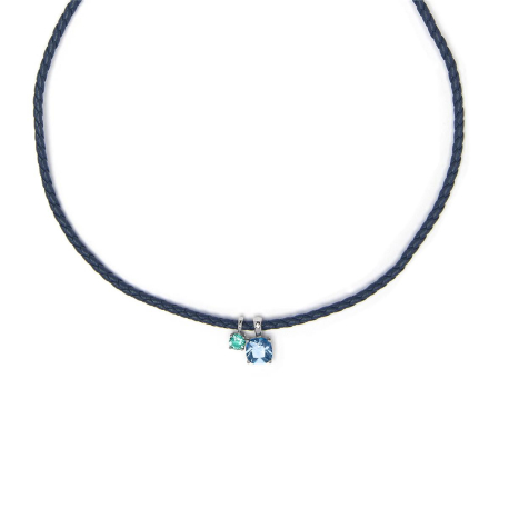 COLLAR CUERO Y PIEDRAS 