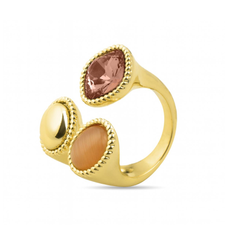 ANILLO DORADO PIEDRAS 