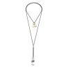 COLLAR CUERO Y PIEDRAS
