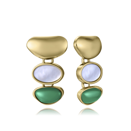 PENDIENTES DORADOS Y PIEDRAS