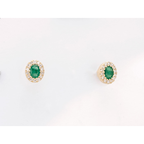 PENDIENTES ESMERALDAS Y BRILLANTES