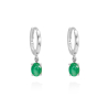 PENDIENTES ORO BLANCO Y ESMERALDA