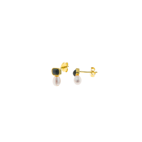 PENDIENTES MALAQUITA Y PERLA