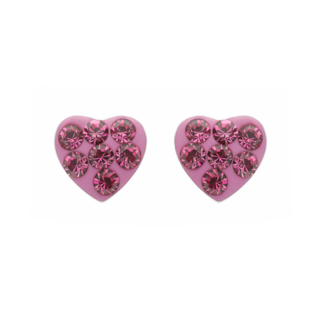 PENDIENTES CORAZON ROSA