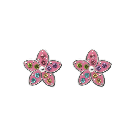 PENDIENTES FLOR ROSA