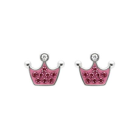 PENDIENTES CORONAS ROSAS