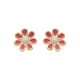 PENDIENTES FLOR ROSA Y PERLA