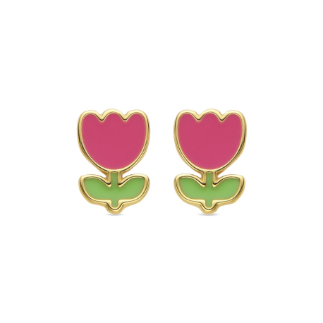 PENDIENTES FLOR ROSA