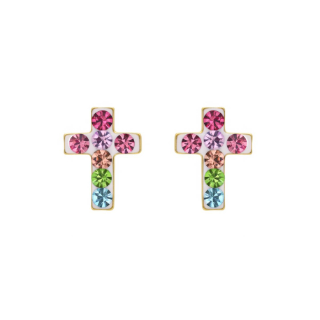 PENDIENTES CRUZ COLORES