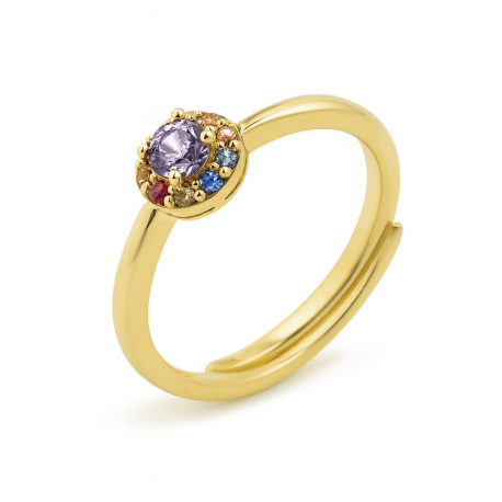 ANILLO DORADO CIRCONITAS COLORES