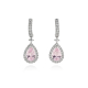PENDIENTES PLATA PIEDRA ROSA Y CIRCONITAS