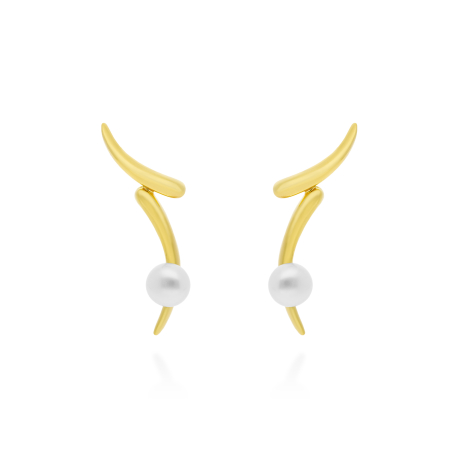 PENDIENTES DORADOS Y PERLAS