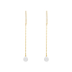 PENDIENTES LARGOS DORADOS PERLAS