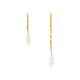 PENDIENTES DESIGUAL DORADO Y PERLA