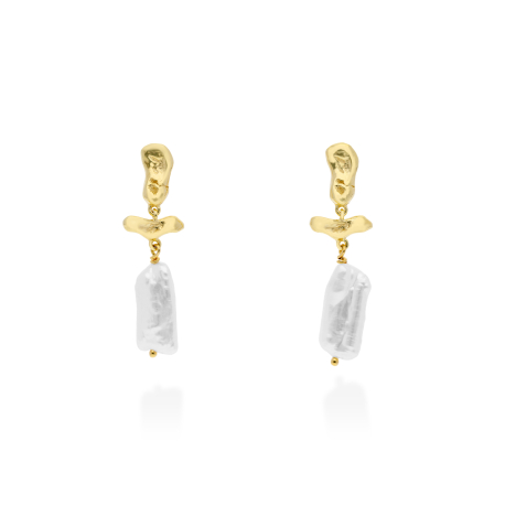 PENDIENTES DORADOS PERLA 