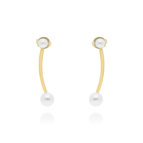 PENDIENTES DORADOS Y PERLAS