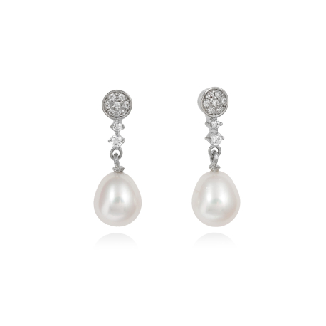 PENDIENTES CIRCONITAS Y  PERLA