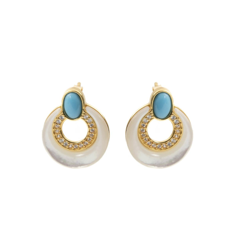 PENDIENTES NACAR Y TURQUESAS