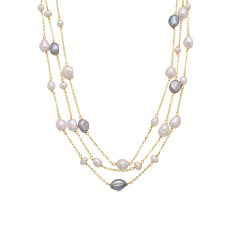 COLLAR PLATA Y PERLAS