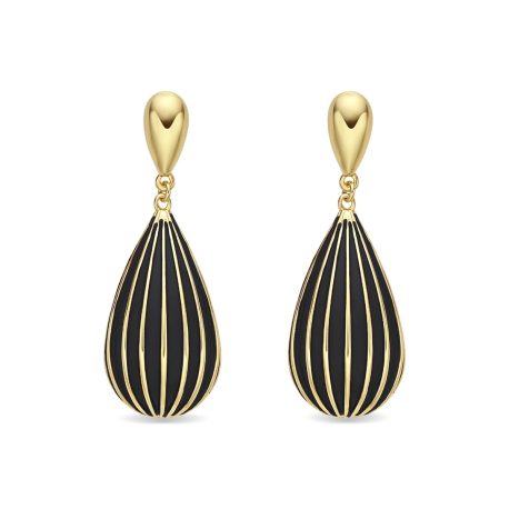 PENDIENTES DORADOS Y NEGROS