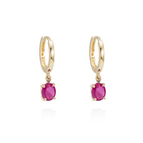 PENDIENTES ORO AMARILLO Y RUBI