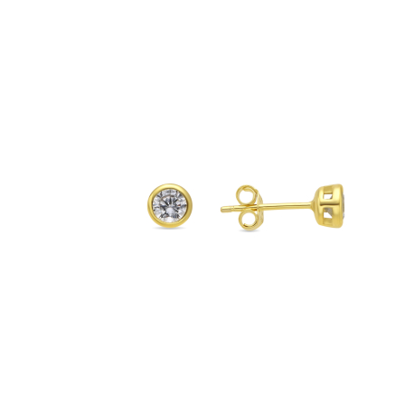 PENDIENTES CHATON DORADOS 