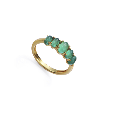 ANILLO DORADO Y VERDE.