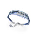 PULSERA ACERO Y CUERO AZUL