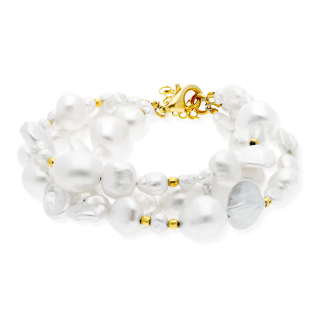 PULSERA PERLAS Y DORADA