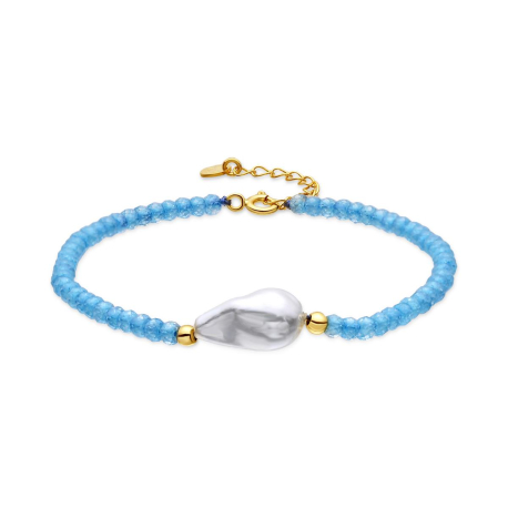 PULSERA AZUL CON PERLA