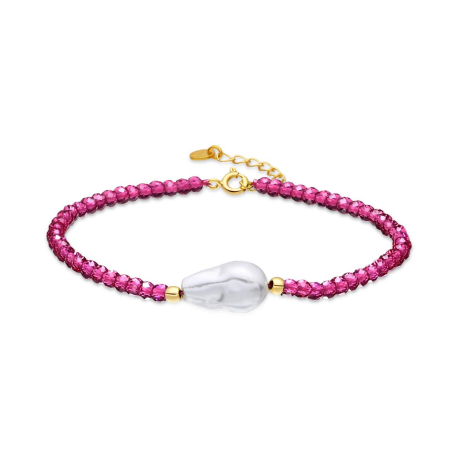 PULSERA ROSA CON PERLA