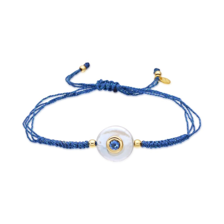 PULSERA AZUL Y PERLA