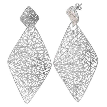 PENDIENTES PLATA ROMBOS