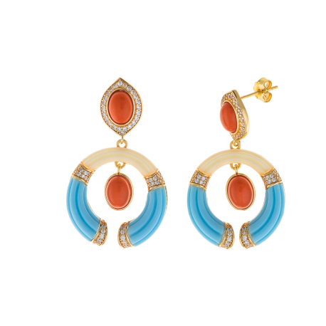 PENDIENTES TURQUESAS CORAL